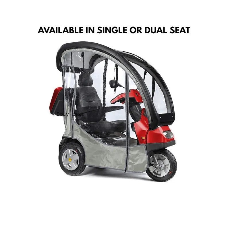 Afiscooter S3 Dual - Seat Fully - Enclosed All - Terrain 3 - Wheel - Afikim - 2 Seater Electric Scooters