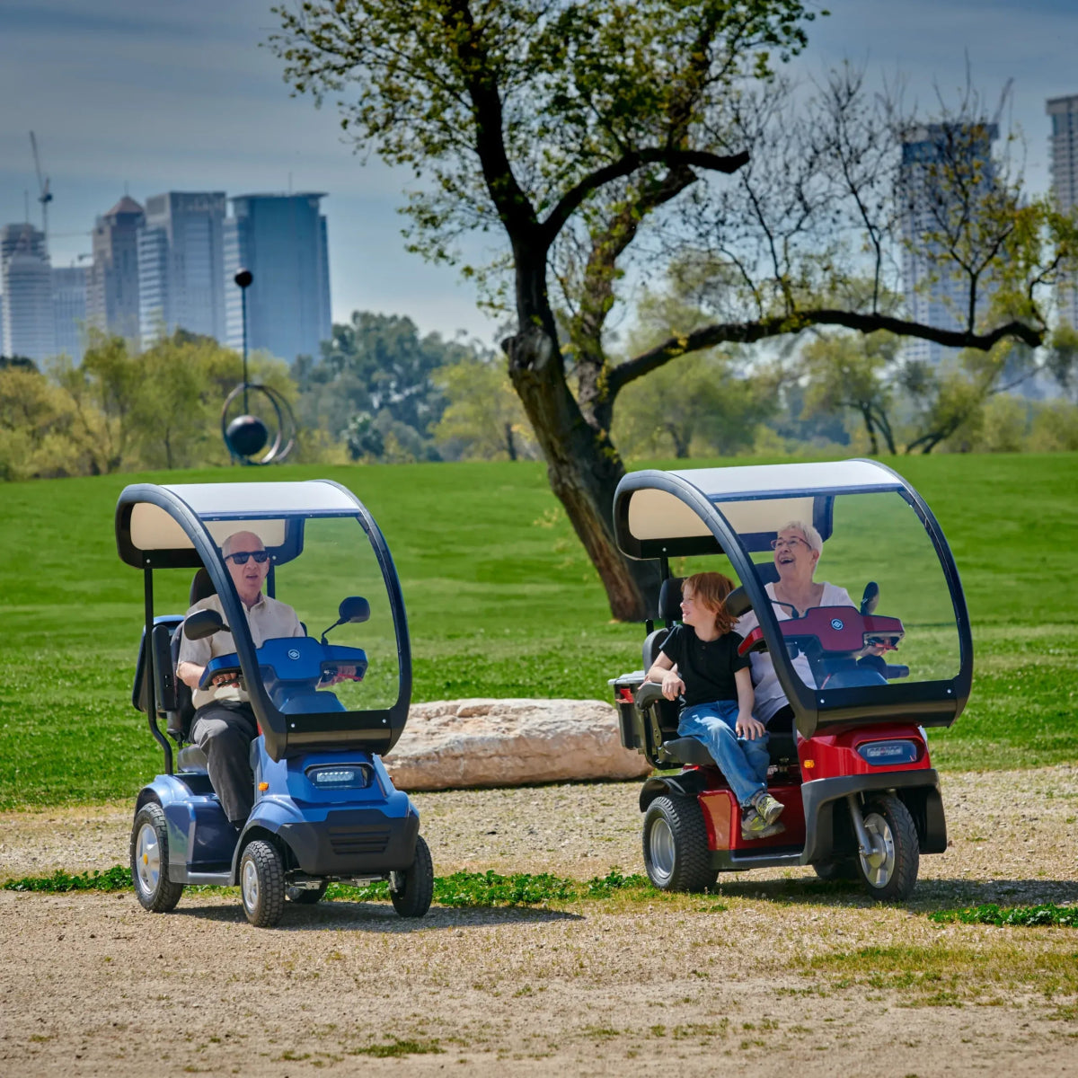 Afiscooter S3 2 Seater Canopy Mobility Scooter All Terrain 3 Wheel - Afikim - 2 Seater Electric Scooters