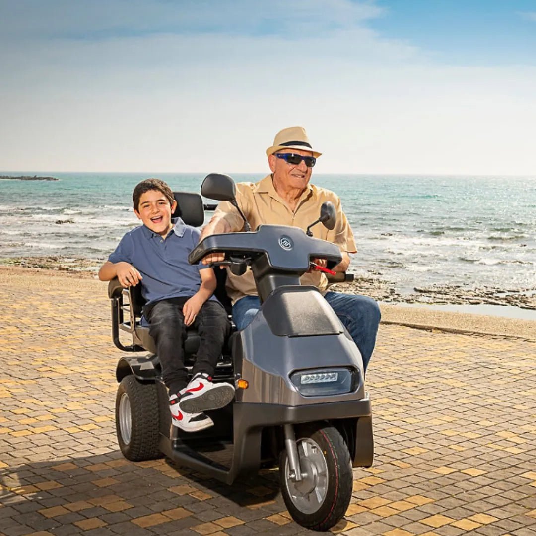 Afiscooter S3 Dual - Seat Fully - Enclosed All - Terrain 3 - Wheel - Afikim - 2 Seater Electric Scooters