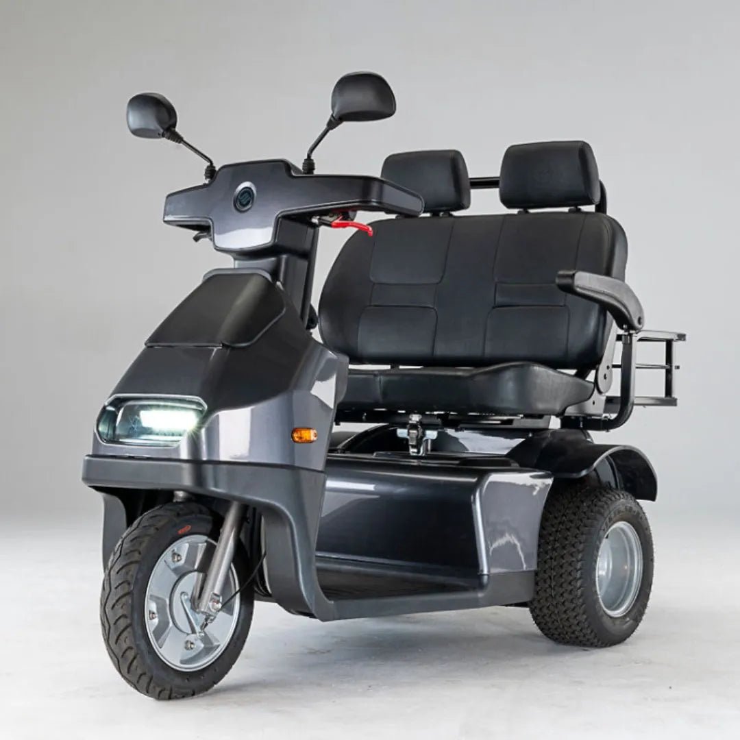 Afiscooter S3 Dual - Seat Fully - Enclosed All - Terrain 3 - Wheel - Afikim - 2 Seater Electric Scooters