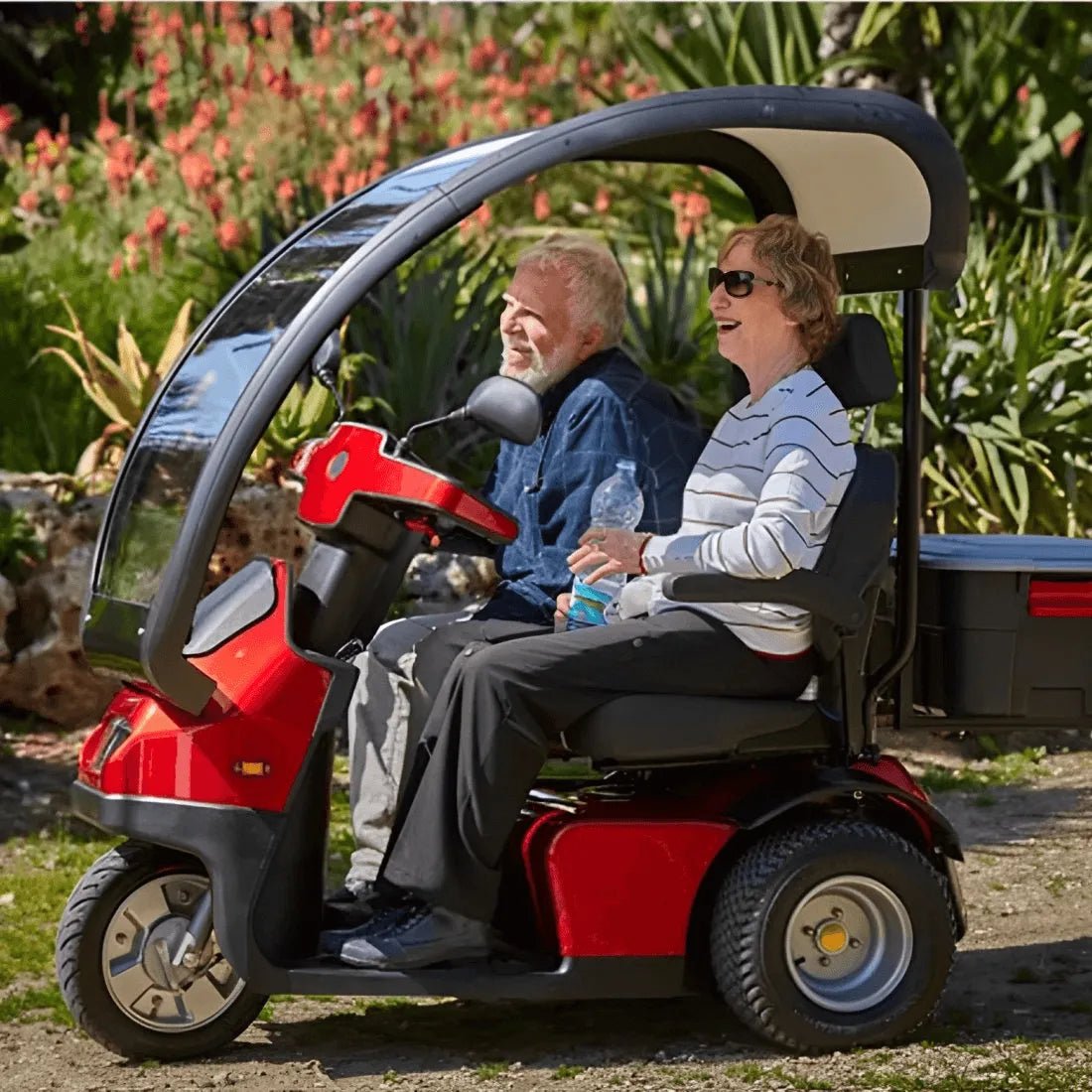 Afiscooter S3 Dual - Seat Fully - Enclosed All - Terrain 3 - Wheel - Afikim - 2 Seater Electric Scooters