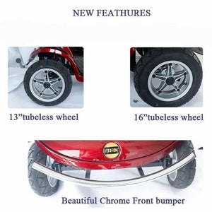 VitaFom L43 Extra Wide Double Seat Mobility Scooter with Canopy - VitaFom - 2 Seater Electric Scooters